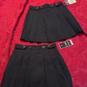 Chaps Girls School Uniform Skorts-Navy (2 skorts)